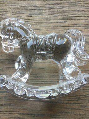 Princess House 24% lead crystal rocking horse figure measures 3x3 approximately